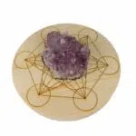 Dein-Seelenstein-Holzscheibe-Metatron-Würfel-Amethyst