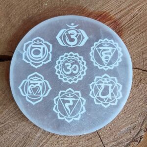 Dein-Seelenstein-Selenit-Platte-Chakra-rund