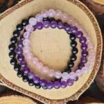 Seelenstein-Armbänder-Set-Angst-Turmalin-Amethyst-Rosenquarz