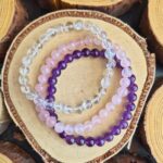Seeleinstein-Armbänder-Set-Basis-Amethyst-Rosenquarz-Bergkristall