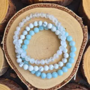 Seelenstein-Armbänder-Set-Beruhigung-Aquamarin-Howlith-Selenit