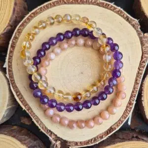 Seelenstein-Armbänder-Set-Depression-Sonnenstein-Amethyst-Citrin