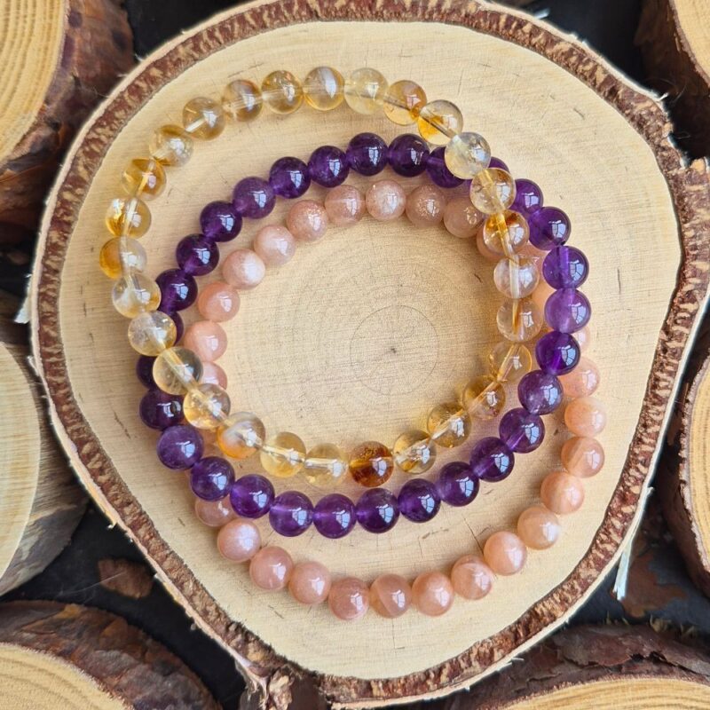 Seelenstein-Armbänder-Set-Depression-Sonnenstein-Amethyst-Citrin