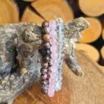Seeleinstein-Armbänder-Set-Liebe-Rhodonit-Rosenquar-Bergkristall