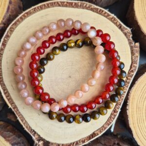 Seeleinstein-Armbänder-Set-Selbstvertrauen-Tigerauge-Karneol-Sonnenstein