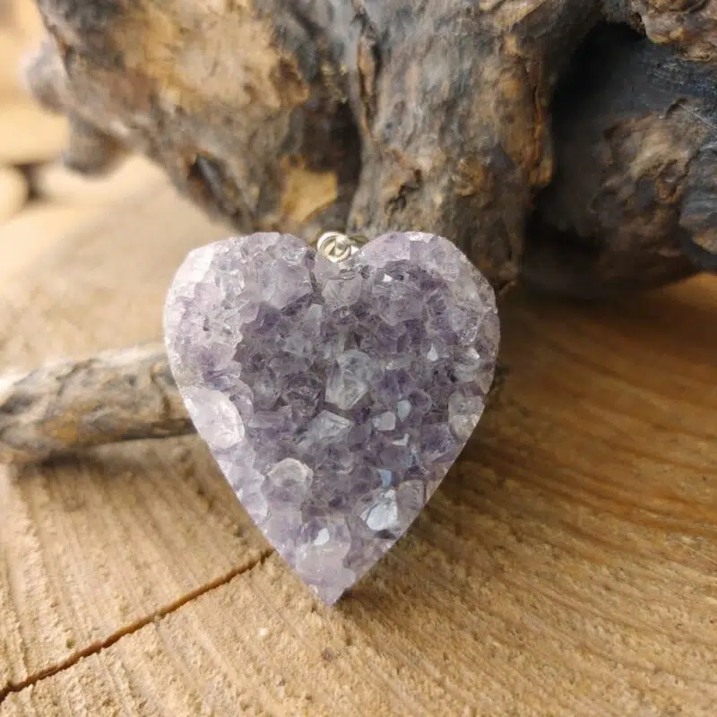 Seelenstein-Anhänger-Amethyst-Cluster-Herz