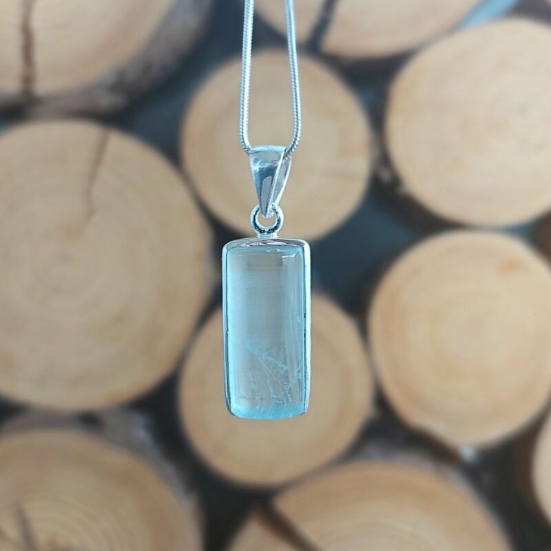 Seelenstein-Anhänger-Aquamarin-Silber