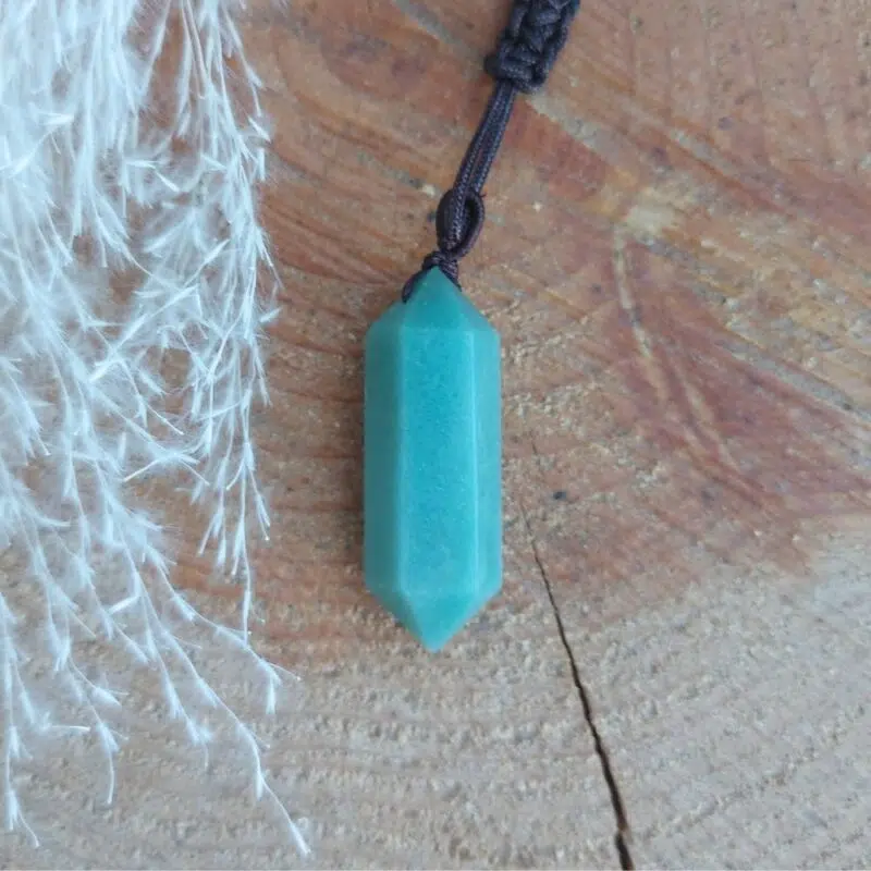 Seelenstein-Anhänger-Aventurin-gruen-Doppelender