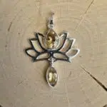 Seelenstein-Anhänger-Citrin-Silber-Lotus