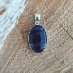 Seelenstein-Anhänger-Fluorit-Regenbogen-Silber