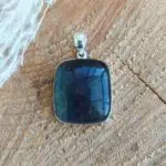 Seelenstein-Anhänger-Fluorit-Regenbogen-Silber