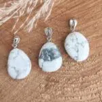 Seelenstein-Anhänger-Howlith-Trommelstein-Tropfen-2 Seelenstein-Anhänger-Howlith-Trommelstein-Tropfen