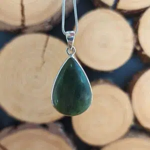 Seelenstein-Anhänger-Jade-Nephrit-Silber