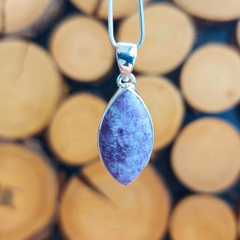 Seelenstein-Anhänger-Lepidolith-Silber