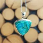 Seelenstein-Anhänger-Malachit-Chrysokoll-Silber