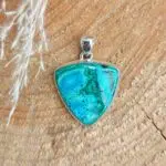 Seelenstein-Anhänger-Malachit-Chrysokoll-Silber