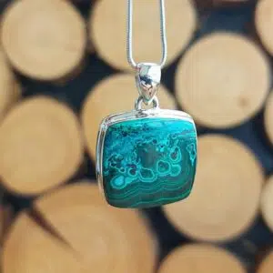 Seelenstein-Anhänger-Malachit-Chrysokoll-Silber