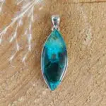 Seelenstein-Anhänger-Malachit-Chrysokoll-Silber