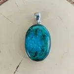 Seelenstein-Anhänger-Malachit-Chrysokoll-Silber-5-2 Seelenstein-Anhänger-Malachit-Chrysokoll-Silber