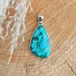 Seelenstein-Anhänger-Malachit-Chrysokoll-Silber