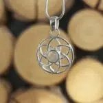 Seelenstein-Anhänger-Mondstein-Silber-Blume