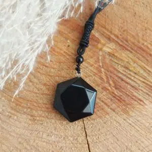 Seelenstein-Anhänger-Obsidian-Sechseck