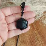 Seelenstein-Anhänger-Obsidian-Sechseck