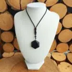Seelenstein-Anhänger-Obsidian-Sechseck