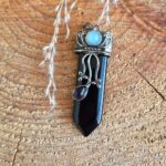Seelenstein-Anhänger-Obsidian-Spitze-Amethyst
