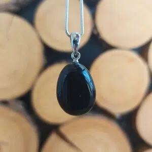 Seelenstein-Anhänger-Obsidian-Trommelstein-Tropfen