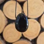 Seelenstein-Anhänger-Obsidian-Tropfen-Loch