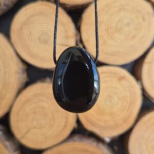 Seelenstein-Anhänger-Obsidian-Tropfen-Loch