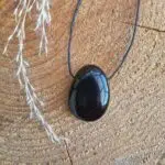 Seelenstein-Anhänger-Obsidian-Tropfen-Loch