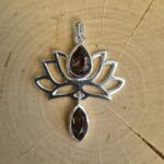 Seelenstein-Anhänger-Rauchquarz-Silber-Lotus