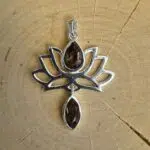 Seelenstein-Anhänger-Rauchquarz-Silber-Lotus