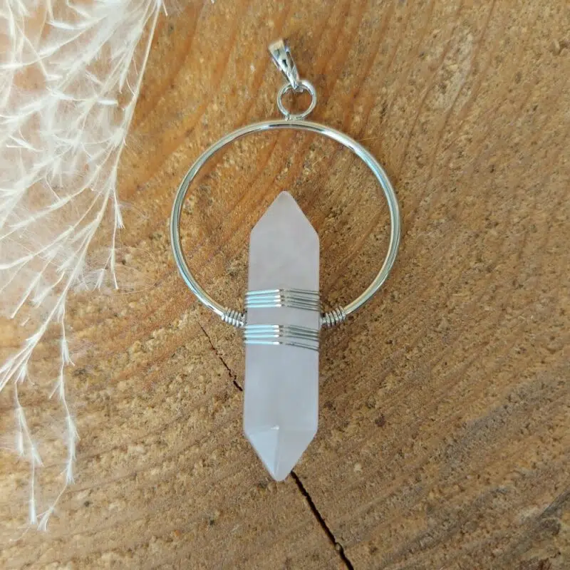 Seelenstein-Anhänger-Rosenquarz-Doppelender1 Seelenstein-Anhänger-Rosenquarz-Doppelender