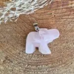 Seelenstein-Anhänger-Rosenquarz-Elefant
