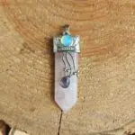 Seelenstein-Anhänger-Rosenquarz-Mondstein-Spitze