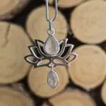Seelenstein-Anhänger-Rosenquarz-Silber-Lotus