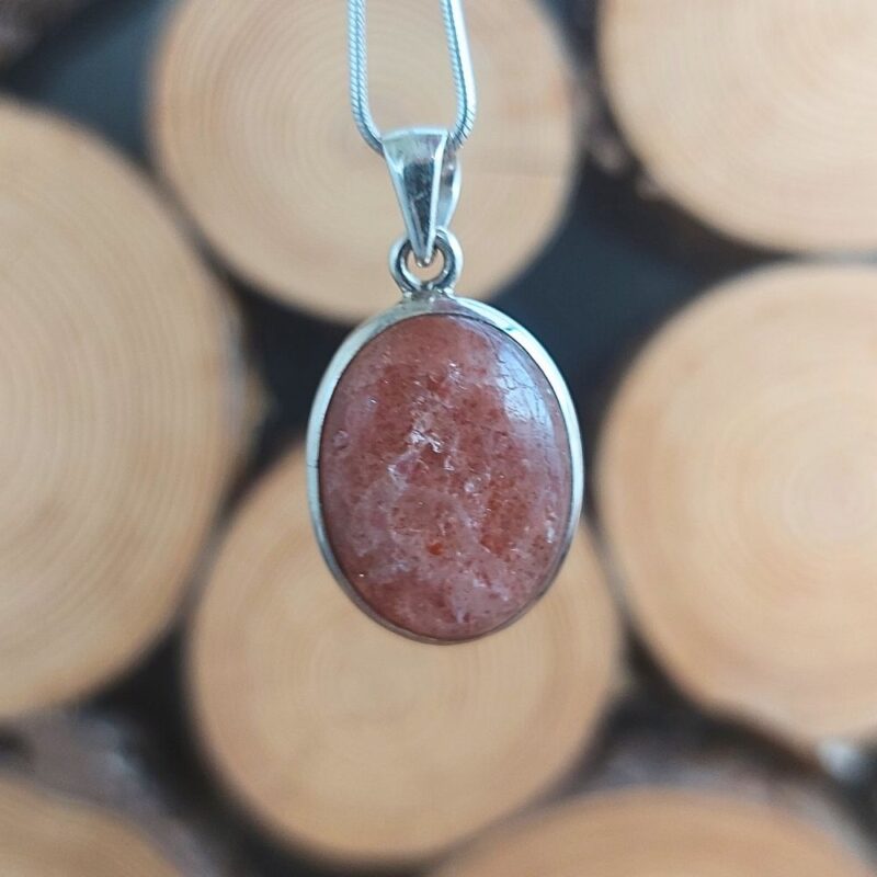 Seelenstein-Anhänger-Sonnenstein-Silber