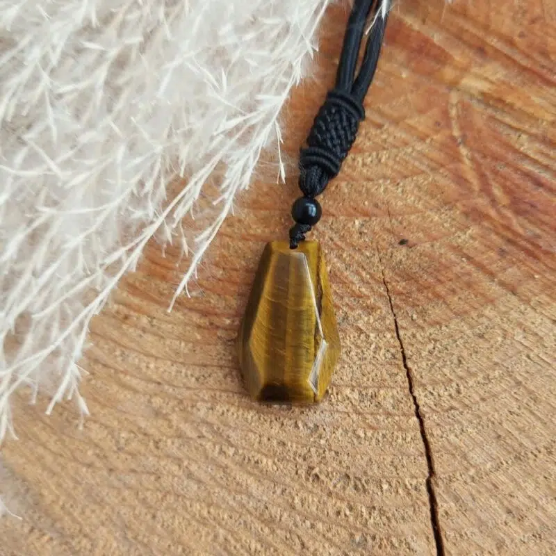 Seelenstein-Anhänger-Tigerauge-Trapez