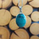 Seelenstein-Anhänger-Türkis-oval-Silber