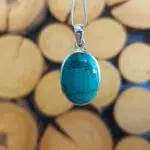 Seelenstein-Anhänger-Türkis-oval-Silber