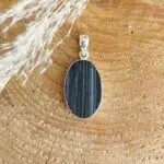 Seelenstein-Anhänger-Turmalin-Rohstein-Silber