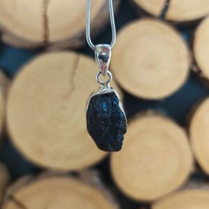 Seelenstein-Anhänger-Turmalin-Rohstein-Silber