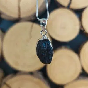 Seelenstein-Anhänger-Turmalin-Rohstein-Silber