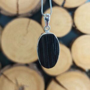 Seelenstein-Anhänger-Turmalin-Rohstein-Silber