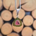 Seelenstein-Anhänger-Turmalin-Wassermelone-Silber