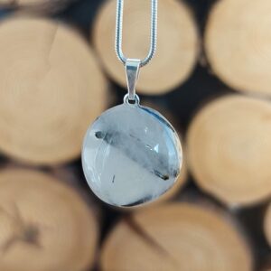 Seelenstein-Anhänger-Turmalinquarz-Trommelstein