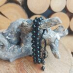 Seelenstein-Armband-Achat-schwarz-Perlen-doppelreihig